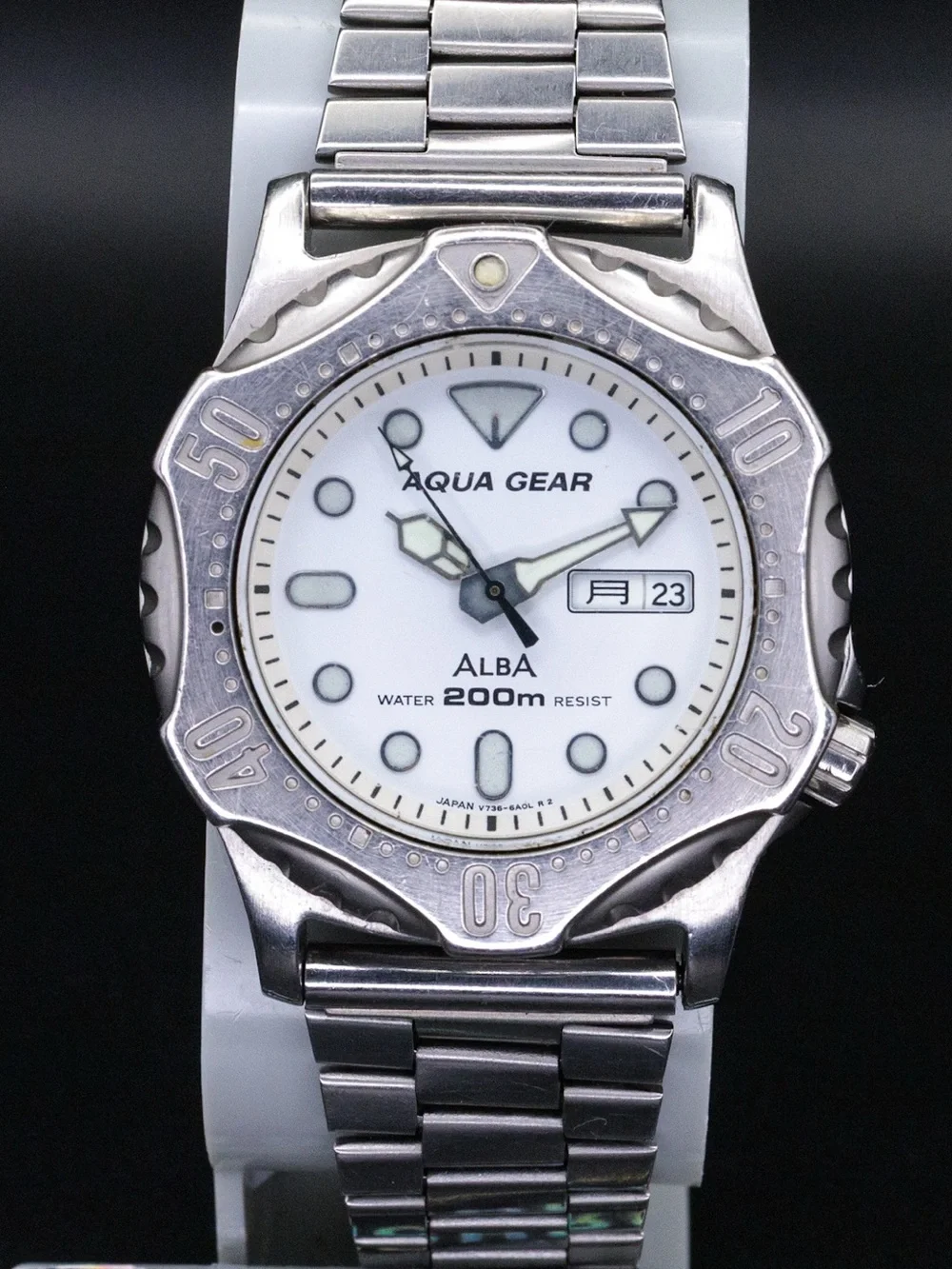Seiko Alba Rare Aqua Gear V736-6A00 Vintage 38mm JDM Import Dive Watch
